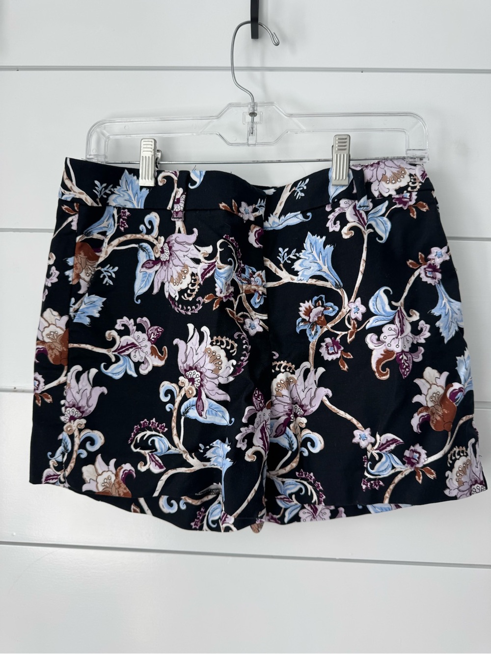 White House Black Market Black Floral Vine Print Shorts